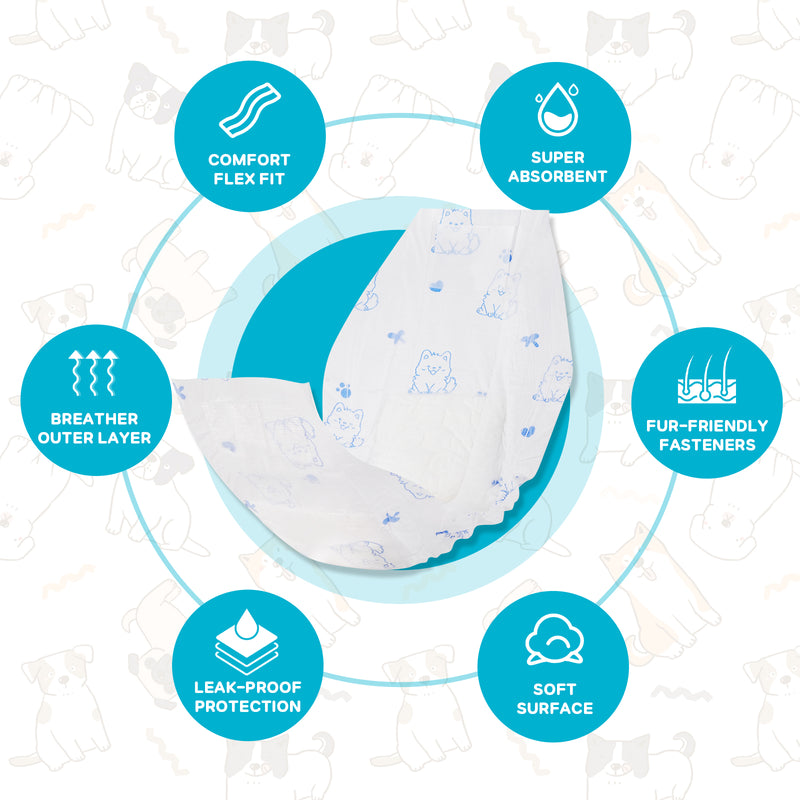Advwin Disposable Dog Diapers for Male Dogs