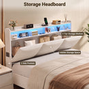 Advwin Gas Lift Storage Bed Frame with Charging Station