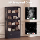 Advwin 4 Tier Glass Display Cabinet LED Storage Bookshelf (Pre-Order)