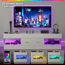 Advwin LED TV Unit 152cm with Water Corrugated Side Panels