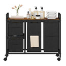 Advwin 4 Section Rolling Laundry Basket with Storage Shelf