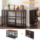Advwin Folding Heavy-Duty Steel Dog Crate Furniture