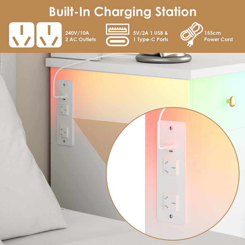 Advwin Dressing Table with Mirror and Lights RGB