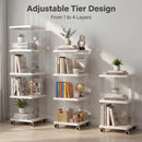 Advwin 4-Tier Rolling Bookshelf Storage Bookcase