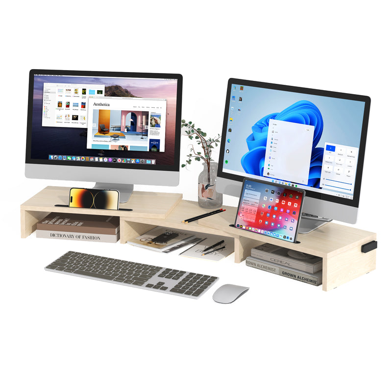Advwin Dual Monitor Stand Riser Desk Organizer