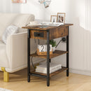Advwin Side Table Flip Top Night Stand with Charging Station