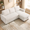 Advwin L Shaped Sectional Sofa Bed w/ Storage Chaise