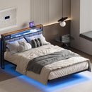 Advwin Queen Floating Bed Frame with LED Lights