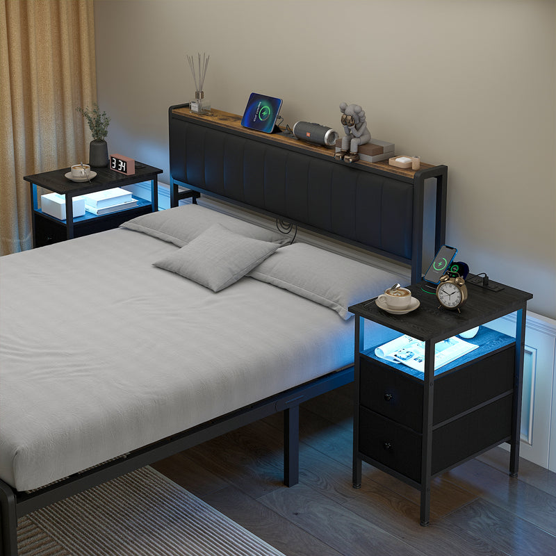 Advwin Bedside Table w/ AC Outlets and USB Ports (Pre-Order)