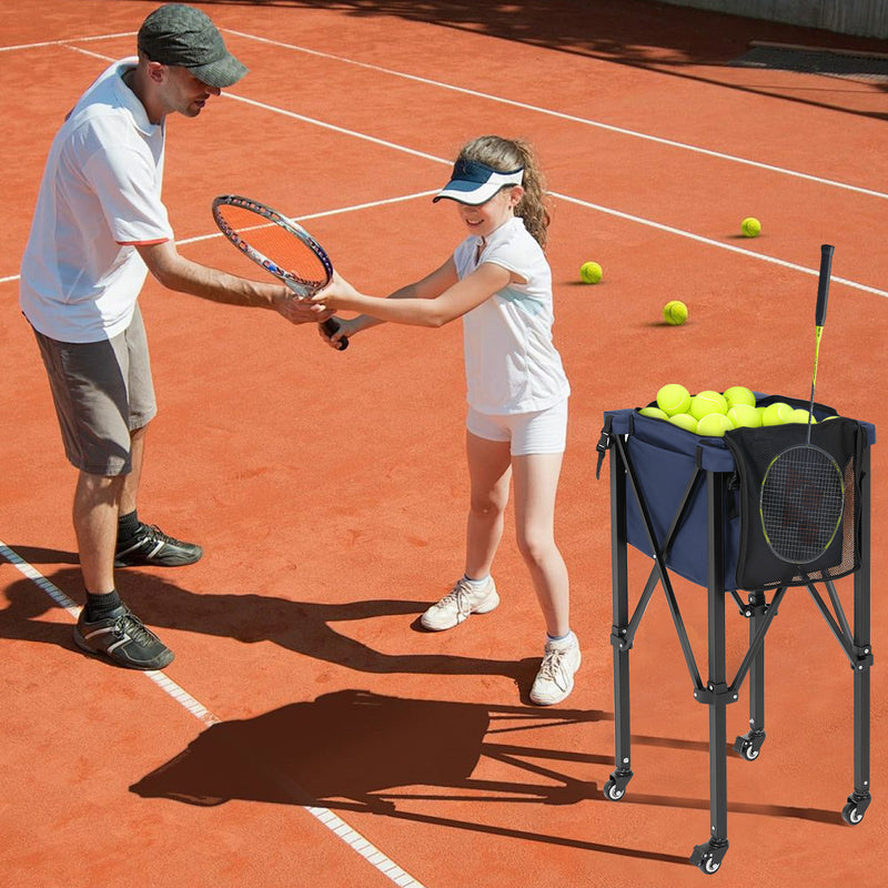 Advwin Foldable Tennis Ball Cart Aluminium Training Hopper