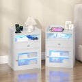 Advwin Bedside Table with Charging Station