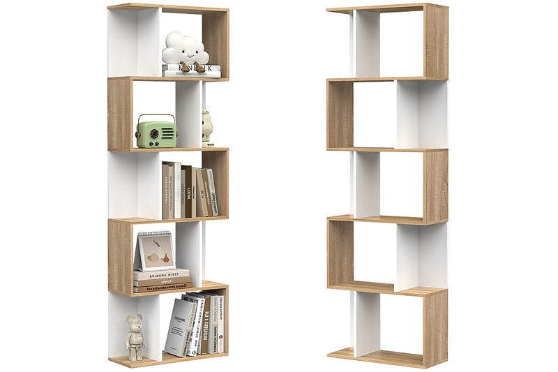 Advwin 5-tier Display Bookcase Bookshelf Storage