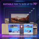 Advwin 160cm LED TV Unit with Adjustable Glass Shelves