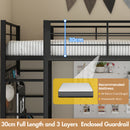Advwin Loft Bed Frame with Desk & LED Lights