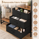 Advwin L-Shaped Portable Closet Rack with 3 Drawers