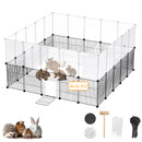 Advwin DIY Pet Playpen with 20 Metal & 24 Transparent Panels