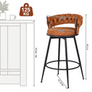 Advwin Set of 4 360° Swivel Bar Stools with Backrest