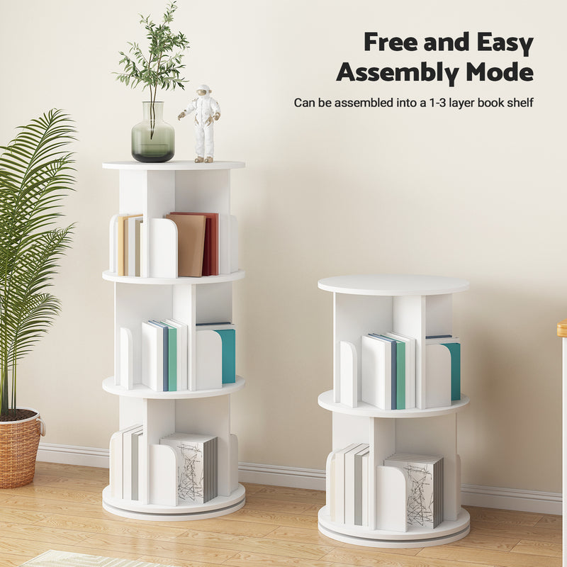 Advwin 3-Tier Rotating 360° Bookshelf Organizer