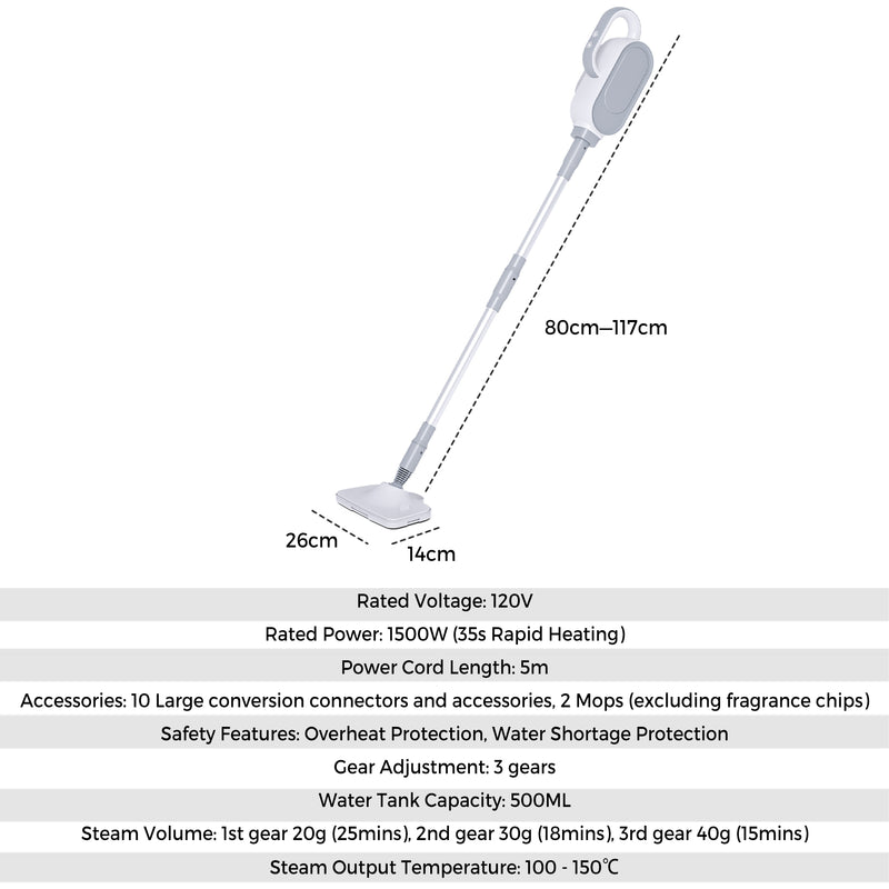Advwin 12-in-1 Steam Mop with 3-Steam Mode