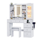 Advwin Dressing Table Vanity Desk w/ Mirror RGB Cabinet