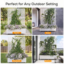 Advwin Metal Planter Box Privacy Screen w/ Trellis & Wheels