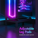 Advwin L Shaped Gaming Desk with LED Lights Black