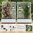 Advwin Planter Box Privacy Screen with Trellis & Wheels
