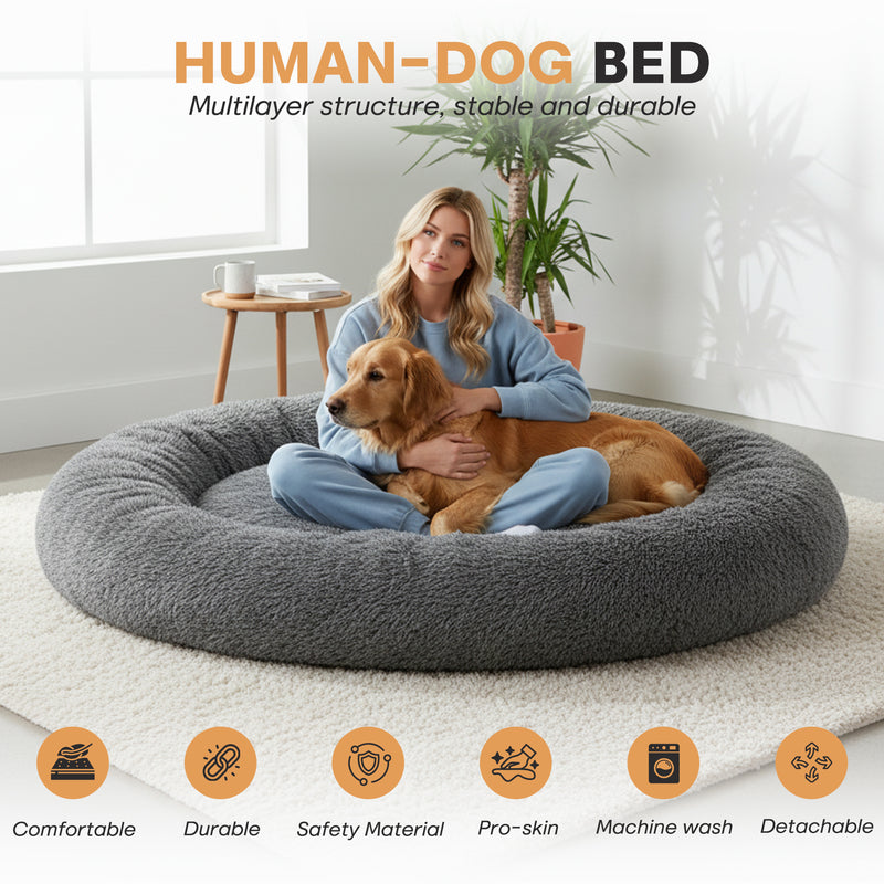 Advwin Human-Size Dog Bed 168x152x20.5cm Fits Adult and Pet