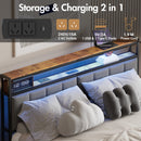 Advwin Queen Floating Bed Frame with LED Lights