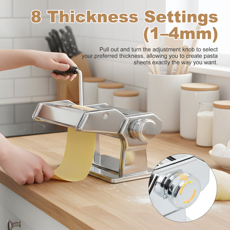 Advwin Manual Pasta Maker Machine with 1–4mm Thickness