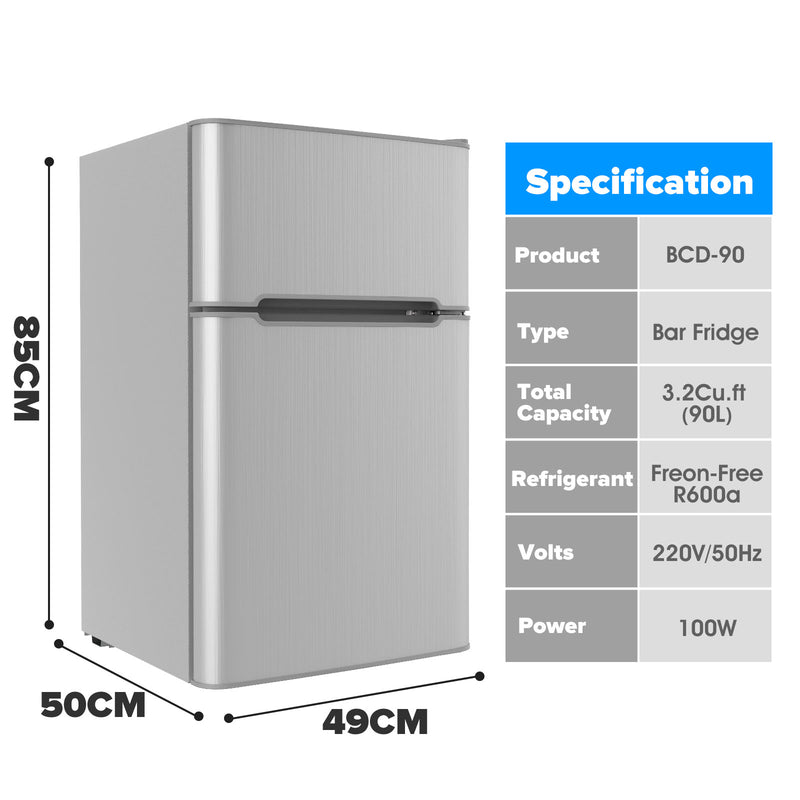 Advwin 90L Mini Fridge Freezer Double Doors