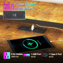 Advwin Gaming Desk with LED Lights & Power Outlets 165cm