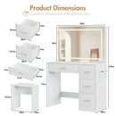 Advwin Dressing Table with Large LED Mirror