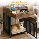 Advwin Small Dog Wooden Crate Furniture Drawer Pet Table