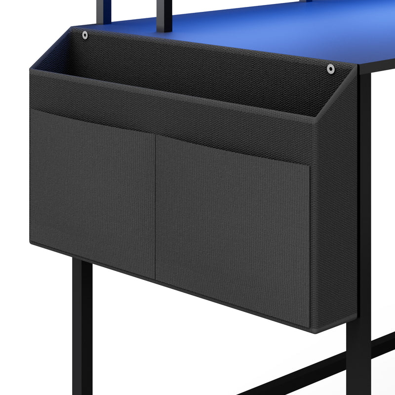 Advwin 150cm L Shaped Computer Desk w/ LED Lights