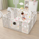 Advwin Foldable Baby PlayPen Grey
