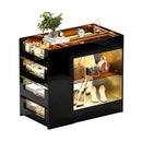 Advwin Glossy Closet Island w/ LED Lights & 8 Drawers