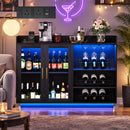 Advwin LED Wine Bar Cabinet with Charging Station