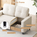 Advwin 2-Seater Sofa 132cm Loveseat Sofa Beige (Pre-Order)