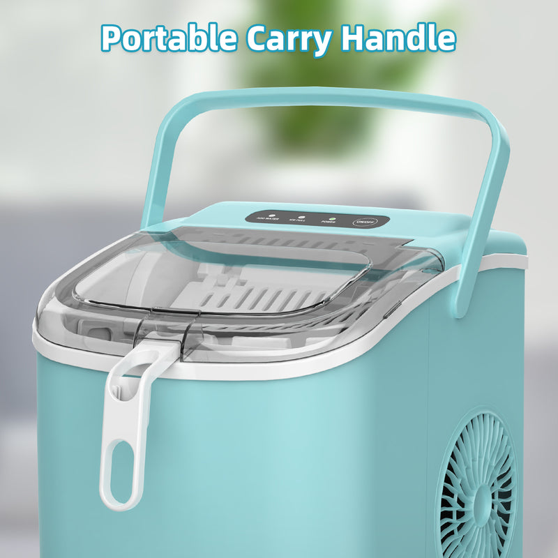 Advwin 12KG Self-Cleaning Ice Makers with Handle Green