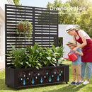 Advwin Metal Planter Box Privacy Screen w/ Trellis & Wheels
