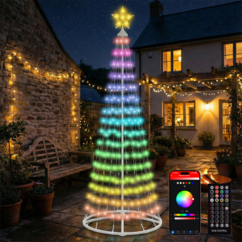 Advwin 195cm Christmas Cone Tree Lights
