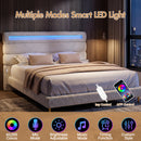 Advwin Cloud Bed Frame with LED Light Charging Ports