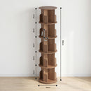 Advwin 5-Tier 360° Rotating Bookshelf Brown