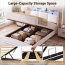 Advwin Gas Lift Storage Bed Frame with Charging Station