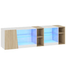 Advwin 160cm LED TV Unit with Adjustable Glass Shelves