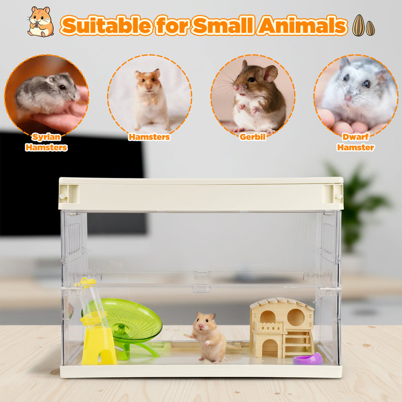 Advwin Foldable Transparent Hamster & Guinea Pig Cage