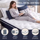 Advwin 30cm Hybrid Mattress w/ Pocket Springs White & Blue