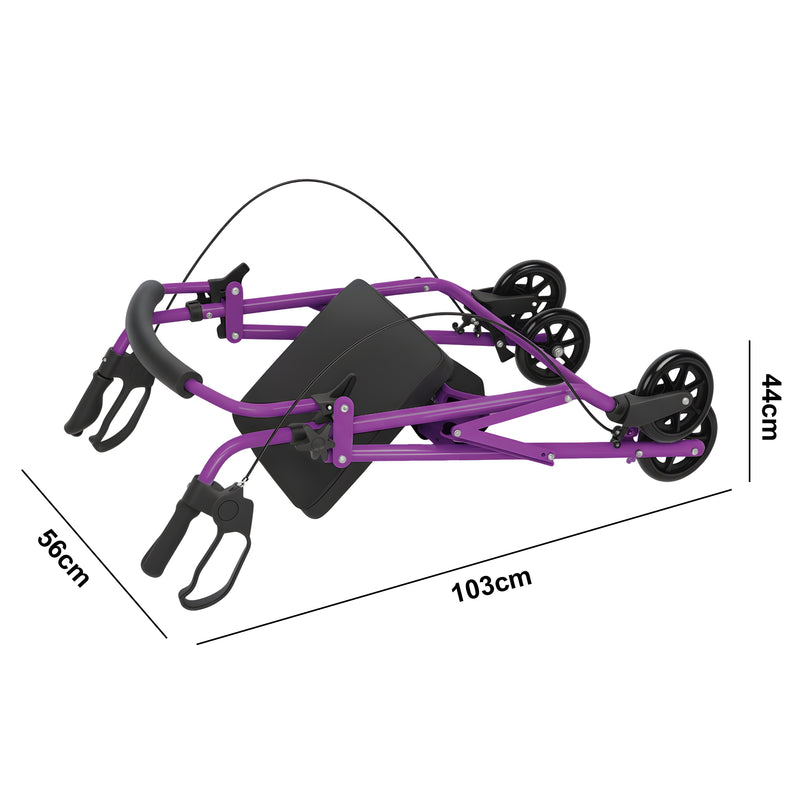 Advwin 4 Wheels Rollator Walker with Dual Brake System