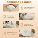 Advwin 90*92cm Corduroy Beanbag Sofa with Backrest